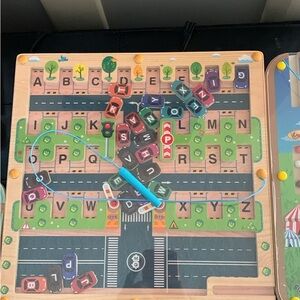 Magnetic cars alphabet maze